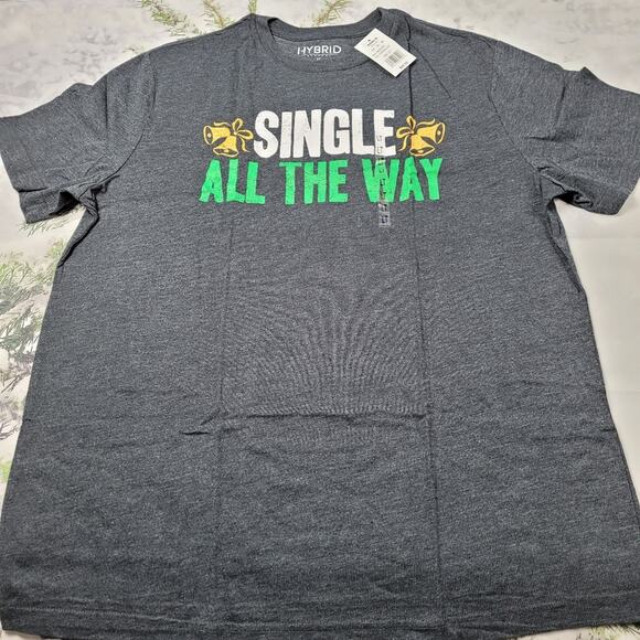 NWT Single All The Way Men's Hybrid Charcoal Heather T-shirt size LT - Picture 1 of 7